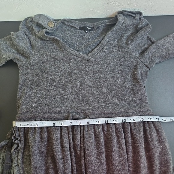 Ryu layerd Ruffle sweater dress Gray Black Peticoat size S Coquette Whimsigoth - Picture 10 of 11